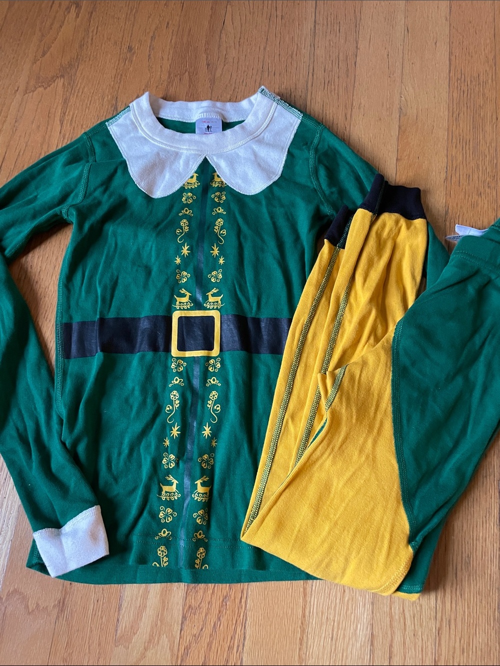Hanna Andersson Green & Yellow Elf Pajama Set
